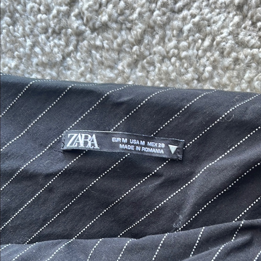 Elegant Black Pinstripe Dress - Picture 2 of 2